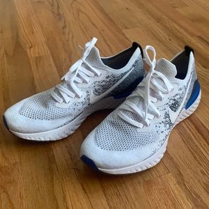 Men’s Nike Epic React Tennis Shoes White/gray/blue size 11.5 barely worn